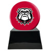 Image of Football Cremation Urn with Optional Georgia Bulldogs Ball Decor and Custom Metal Plaque -  product_seo_description -  Football Team Urns -  Divinity Urns.