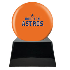 Baseball Cremation Urn with Optional Houston Astros Ball Decor and Custom Metal Plaque