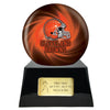Image of Football Cremation Urn with Optional Cleveland Browns Ball Decor and Custom Metal Plaque -  product_seo_description -  Sports Urn -  Divinity Urns.