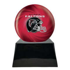 Football Cremation Urn with Optional Atlanta Falcons Ball Decor and Custom Metal Plaque