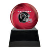 Image of Football Cremation Urn with Optional Atlanta Falcons Ball Decor and Custom Metal Plaque -  product_seo_description -  Sports Urn -  Divinity Urns.