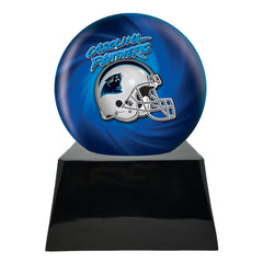 Football Cremation Urn with Optional Carolina Panthers Ball Decor and Custom Metal Plaque