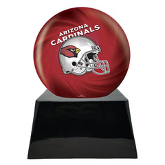 Football Cremation Urn with Optional Arizona Cardinals Ball Decor and Custom Metal Plaque