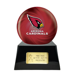 Football Cremation Urn with Optional Arizona Cardinals Ball Decor and Custom Metal Plaque -  product_seo_description -  Sports Urn -  Divinity Urns.