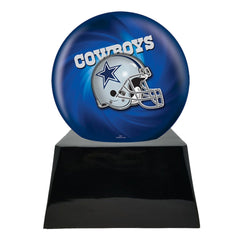 Football Cremation Urn with Optional Dallas Cowboys Ball Decor and Custom Metal Plaque