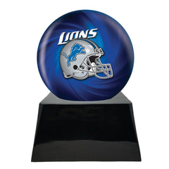 Football Cremation Urn with Optional Detroit Lions Ball Decor and Custom Metal Plaque