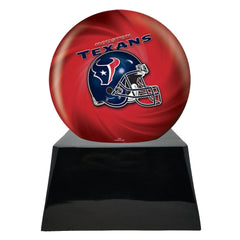 Football Cremation Urn with Optional Houston Texans Ball Decor and Custom Metal Plaque