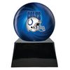 Image of Football Cremation Urn with Optional Indianapolis Colts Ball Decor and Custom Metal Plaque -  product_seo_description -  Sports Urn -  Divinity Urns.