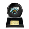 Image of Football Cremation Urn with Optional Jacksonville Jaguars Ball Decor and Custom Metal Plaque -  product_seo_description -  Sports Urn -  Divinity Urns.