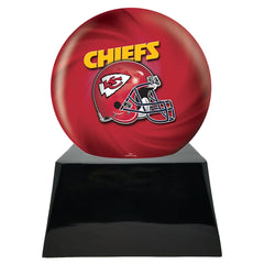 Football Cremation Urn with Optional Kansas City Chiefs Ball Decor and Custom Metal Plaque