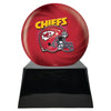 Image of Football Cremation Urn with Optional Kansas City Chiefs Ball Decor and Custom Metal Plaque -  product_seo_description -  Sports Urn -  Divinity Urns.
