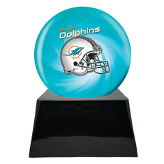 Football Cremation Urn with Optional Miami Dolphins Ball Decor and Custom Metal Plaque