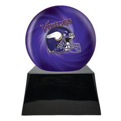 Football Cremation Urn with Optional Minnesota Vikings Ball Decor and Custom Metal Plaque