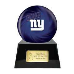 Football Cremation Urn with Optional New York Giants Ball Decor and Custom Metal Plaque -  product_seo_description -  Sports Urn -  Divinity Urns.