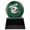 Image of Football Cremation Urn with Optional New York Jets Ball Decor and Custom Metal Plaque -  product_seo_description -  Sports Urn -  Divinity Urns.