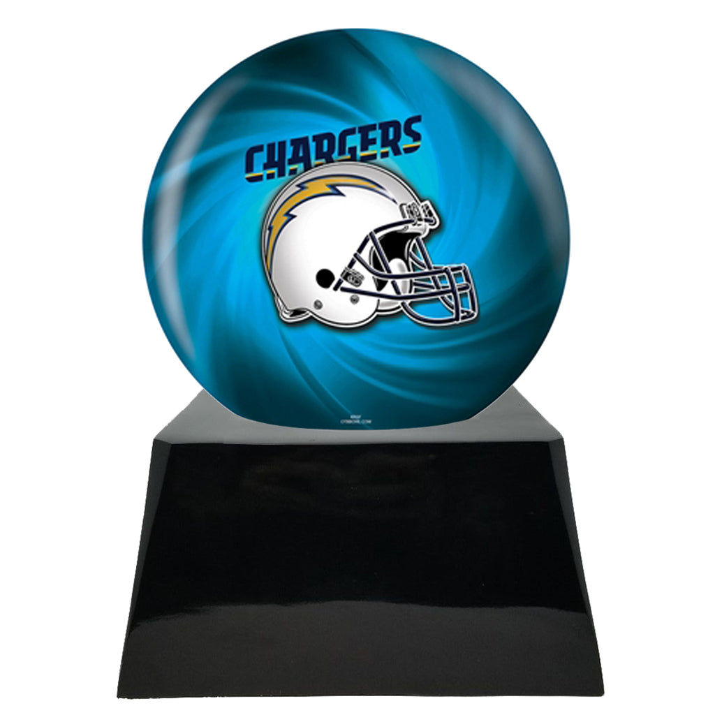 Football Cremation Urn with Optional Los Angeles Chargers Ball Decor and Custom Metal Plaque -  product_seo_description -  Sports Urn -  Divinity Urns.