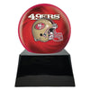 Image of Football Cremation Urn with Optional San Francisco 49ers Ball Decor and Custom Metal Plaque -  product_seo_description -  Sports Urn -  Divinity Urns.
