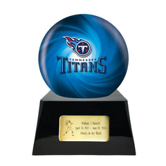 Football Cremation Urn with Optional Tennessee Titans Ball Decor and Custom Metal Plaque -  product_seo_description -  Sports Urn -  Divinity Urns.