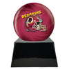 Image of Football Cremation Urn with Optional Washington Redskins Ball Decor and Custom Metal Plaque -  product_seo_description -  Sports Urn -  Divinity Urns.