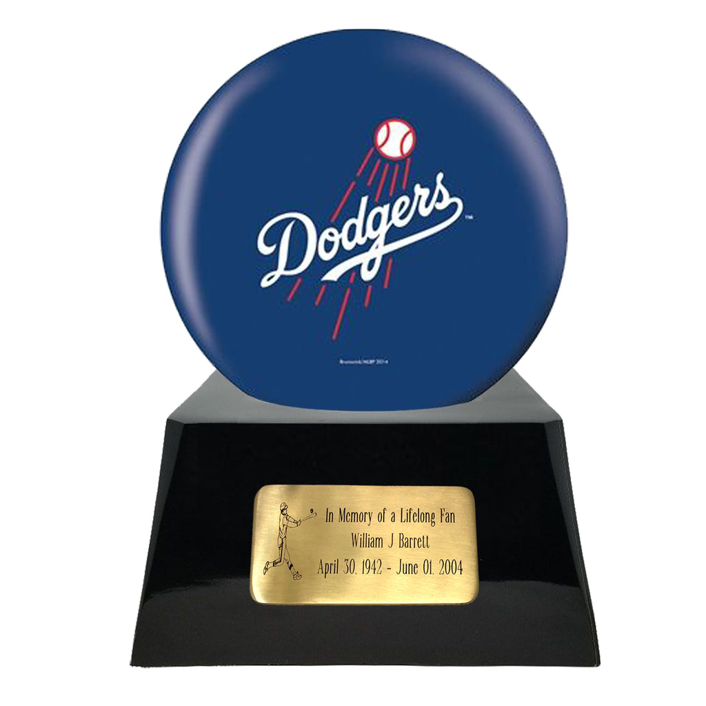 Baseball Cremation Urn with Optional Los Angeles Dodgers Ball Decor and Custom Metal Plaque -  product_seo_description -  Baseball -  Divinity Urns.