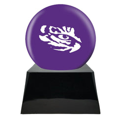 Football Cremation Urn with Optional LSU Tigers Ball Decor and Custom Metal Plaque
