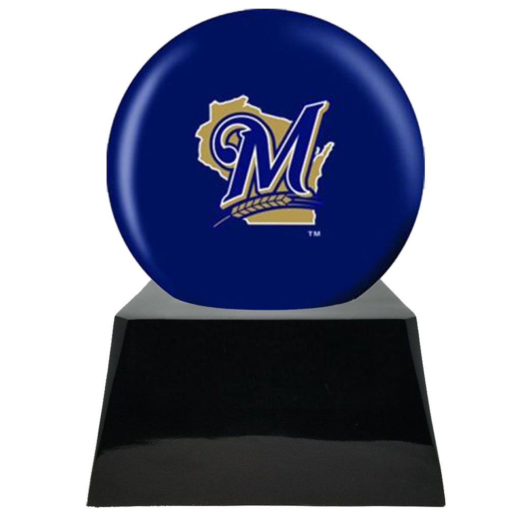 Baseball Cremation Urn with Optional Milwaukee Brewers Ball Decor and Custom Metal Plaque -  product_seo_description -  Baseball -  Divinity Urns.