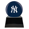 Image of Baseball Cremation Urn with Optional New York Yankees Ball Decor and Custom Metal Plaque -  product_seo_description -  Sports Urn -  Divinity Urns.