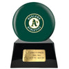 Image of Baseball Cremation Urn with Optional Oakland Athletics Ball Decor and Custom Metal Plaque -  product_seo_description -  Baseball -  Divinity Urns.