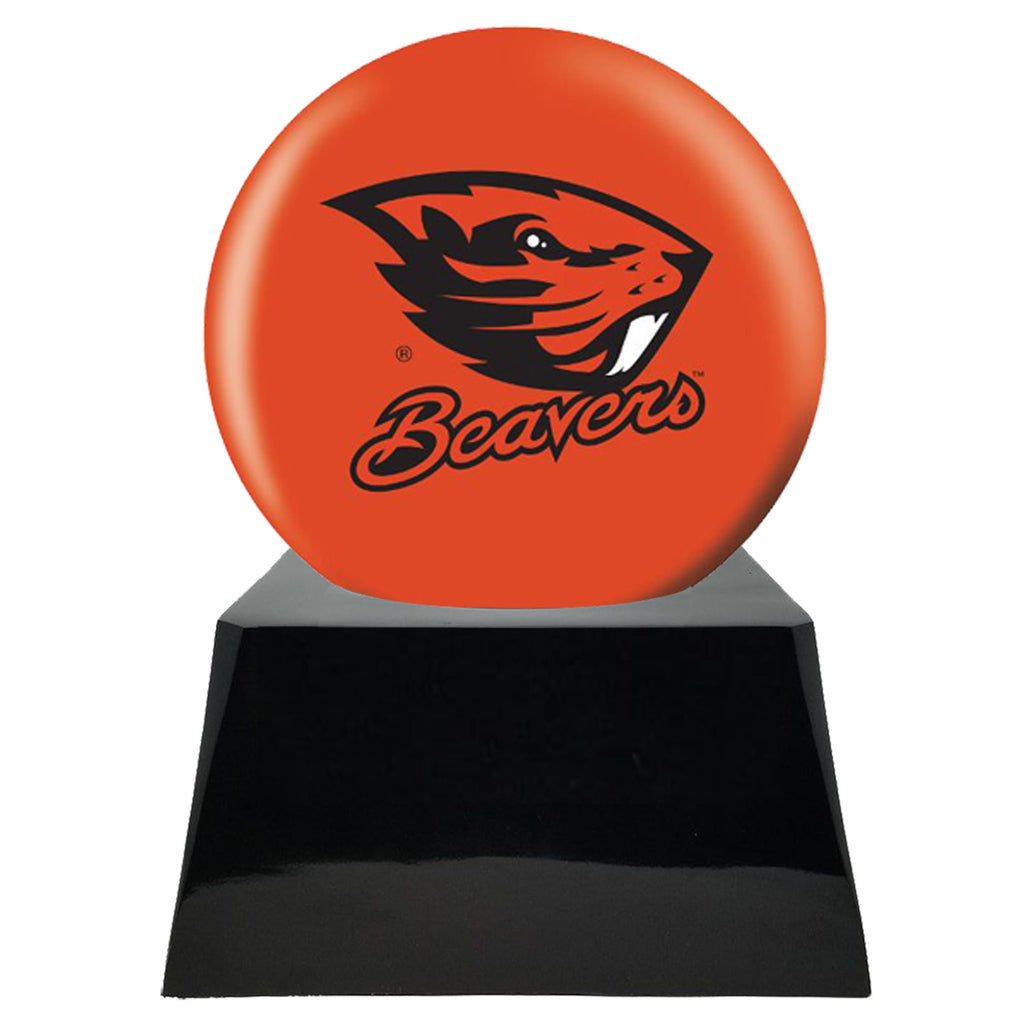 Football Cremation Urn with Optional Oregon State Beavers Ball Decor and Custom Metal Plaque -  product_seo_description -  Football Team Urns -  Divinity Urns.