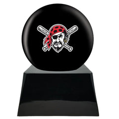 Baseball Cremation Urn with Optional Pittsburgh Pirates Ball Decor and Custom Metal Plaque