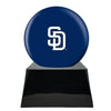 Image of Baseball Cremation Urn with Optional San Diego Padres Ball Decor and Custom Metal Plaque -  product_seo_description -  Baseball -  Divinity Urns.
