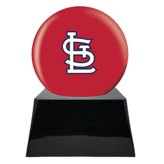 Baseball Cremation Urn with Optional St Louis Cardinals Ball Decor and Custom Metal Plaque