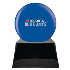 Baseball Cremation Urn with Optional Toronto Blue Jays Ball Decor and Custom Metal Plaque