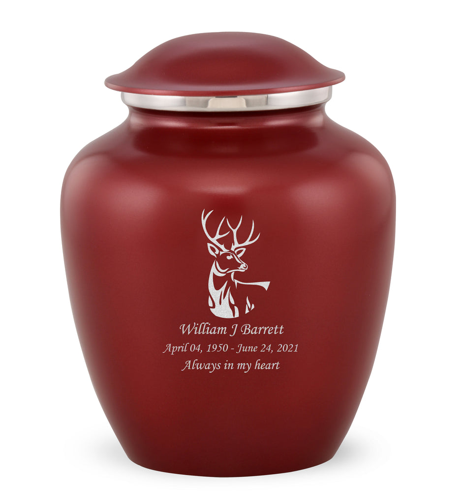 Grace Deer Custom Engraved Adult Cremation Urn for Ashes in Red,  Grace Urns - Divinity Urns