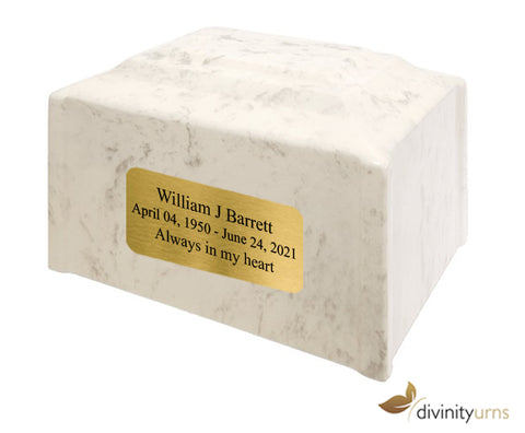 Diamond Pillared Cultured Marble Adult Cremation Urn,  Cultured Marble Urn - Divinity Urns