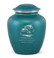 Grace Dolphin Custom Engraved Adult Cremation Urn for Ashes in Teal,  Grace Urns - Divinity Urns