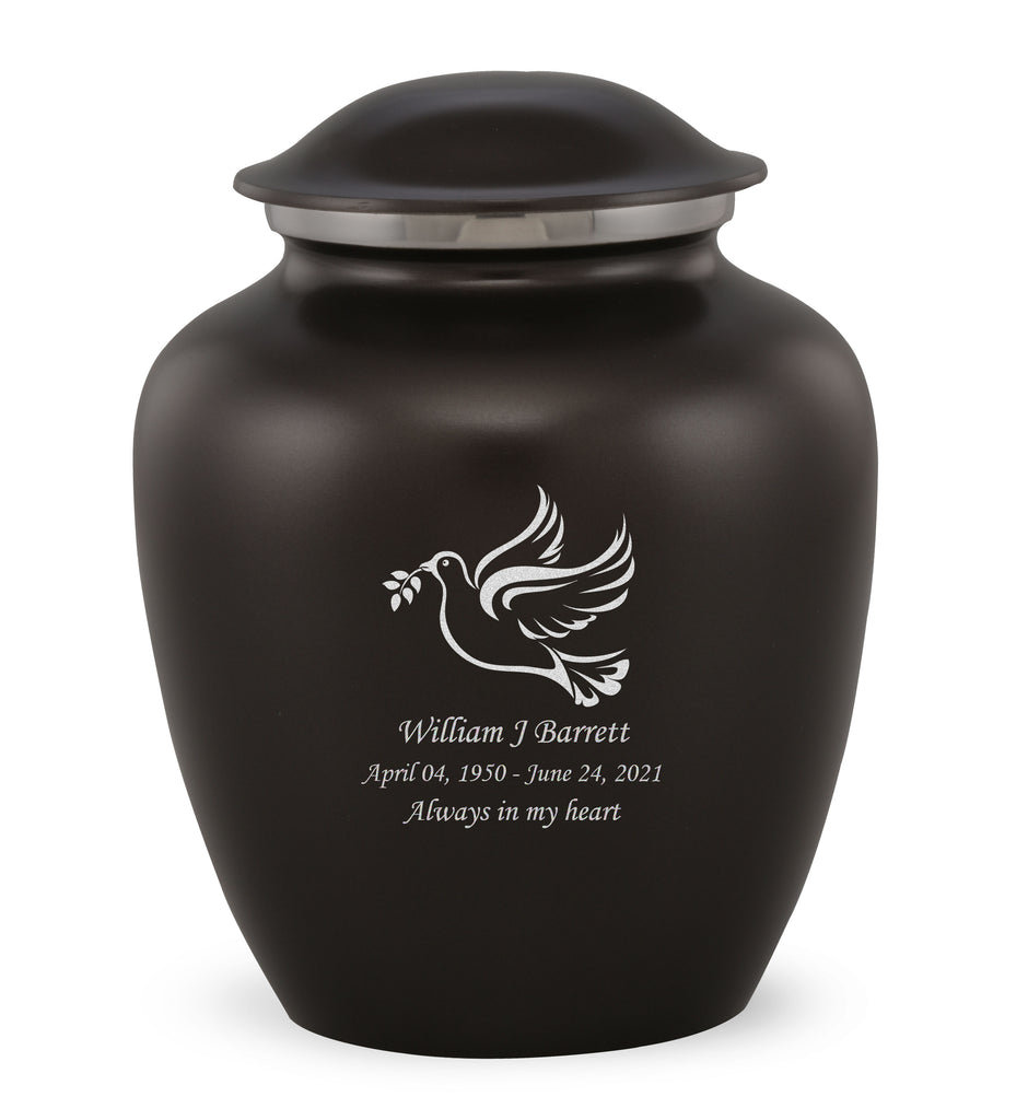 Grace Dove Custom Engraved Adult Cremation Urn for Ashes in Black,  Grace Urns - Divinity Urns