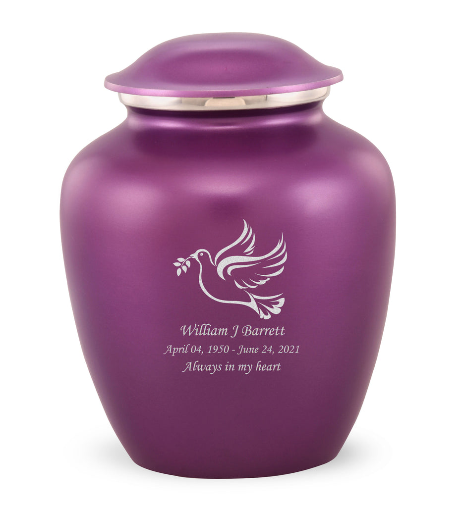 Grace Dove Custom Engraved Adult Cremation Urn for Ashes in Purple,  Grace Urns - Divinity Urns