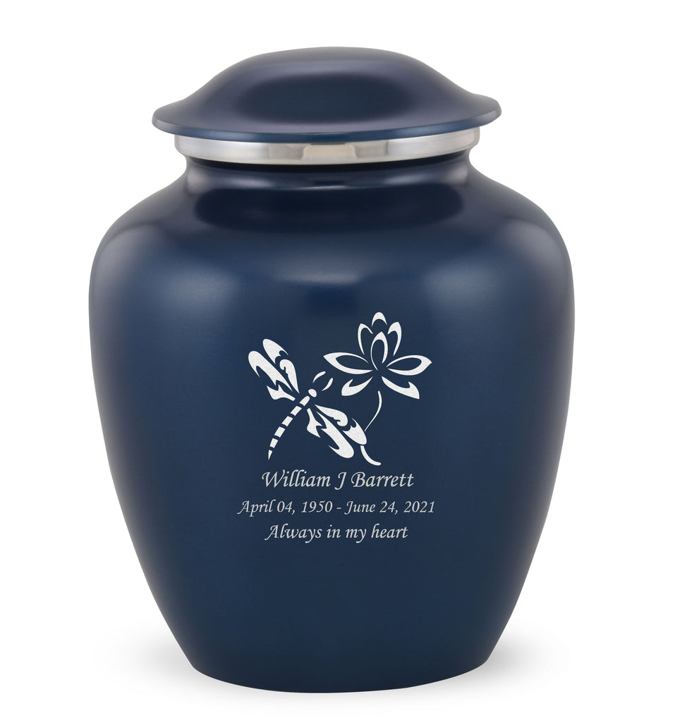Grace Dragonfly Custom Engraved Adult Cremation Urn for Ashes in Blue,  Grace Urns - Divinity Urns