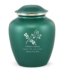 Grace Dragonfly Custom Engraved Adult Cremation Urn for Ashes in Green,  Grace Urns - Divinity Urns