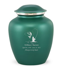 Grace Fishing Custom Engraved Adult Cremation Urn for Ashes in Green,  Grace Urns - Divinity Urns