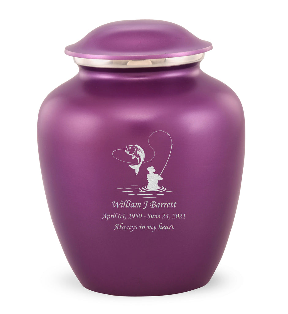 Grace Fishing Custom Engraved Adult Cremation Urn for Ashes in Purple,  Grace Urns - Divinity Urns