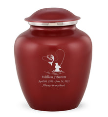Grace Fishing Custom Engraved Adult Cremation Urn for Ashes in Red,  Grace Urns - Divinity Urns