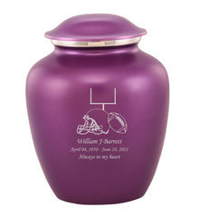 Grace Football Custom Engraved Adult Cremation Urn for Ashes in Purple,  Grace Urns - Divinity Urns