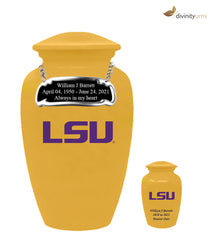 Gold Louisiana State University Tigers Memorial Cremation Urn