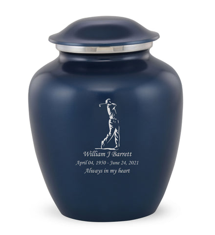 Grace Golfer Custom Engraved Adult Cremation Urn for Ashes in Blue,  Grace Urns - Divinity Urns