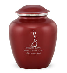 Grace Golfer Custom Engraved Adult Cremation Urn for Ashes in Red,  Grace Urns - Divinity Urns