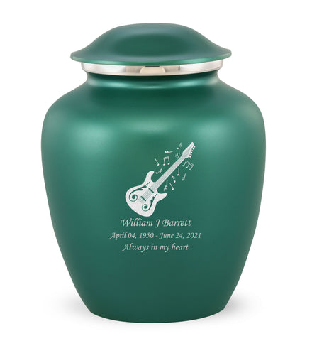 Grace Guitar Custom Engraved Adult Cremation Urn for Ashes in Green,  Grace Urns - Divinity Urns