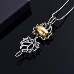 Lotus Cremation Pendant- Rose Gold
