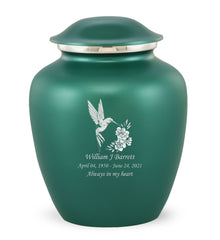 Grace Hummingbird Custom Engraved Adult Cremation Urn for Ashes in Green,  Grace Urns - Divinity Urns